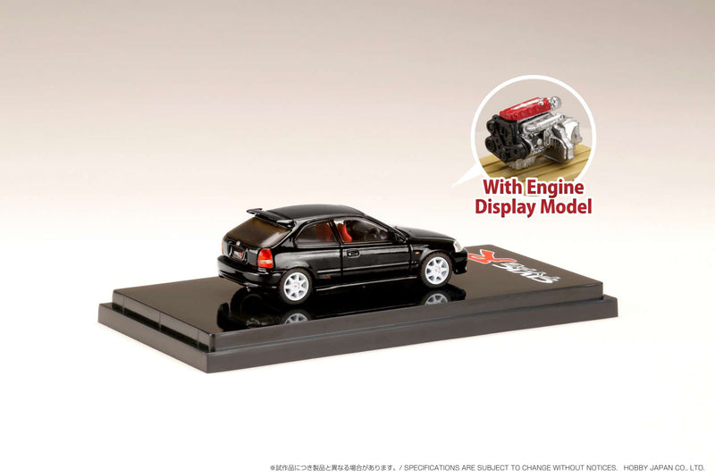 Hobby Japan 1:64 Honda Civic (EK9) Type-R in Starlight Black Pearl with Engine Display