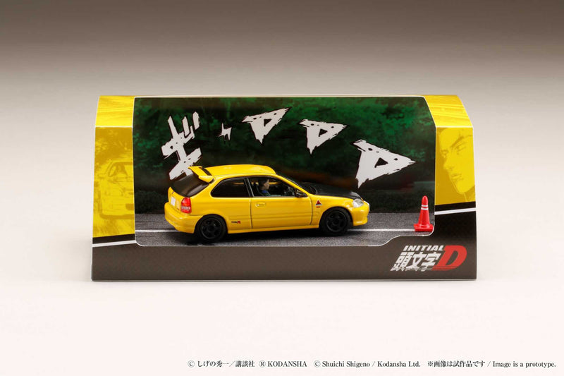 Hobby Japan 1:64 Honda Civic (EK9) Todo-Juku / Tomoyuki Tachi Diorama Set with Driver Figure