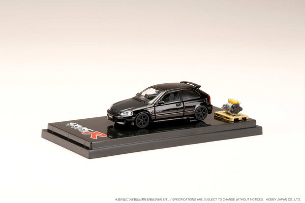 Hobby Japan 1:64 Honda Civic Type-R (EK9) Customized Version with Engine Display in Starlight Black Pearl