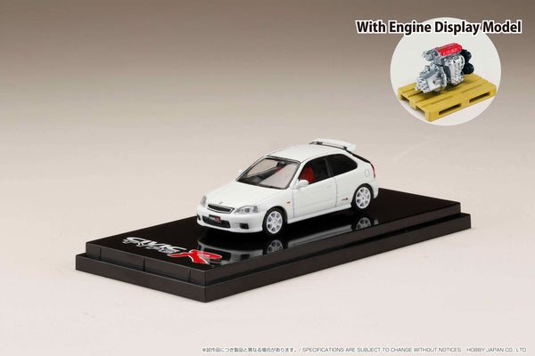 Hobby Japan 1:64 Honda Civic (EK9) Type-R in Championship White with Engine Display