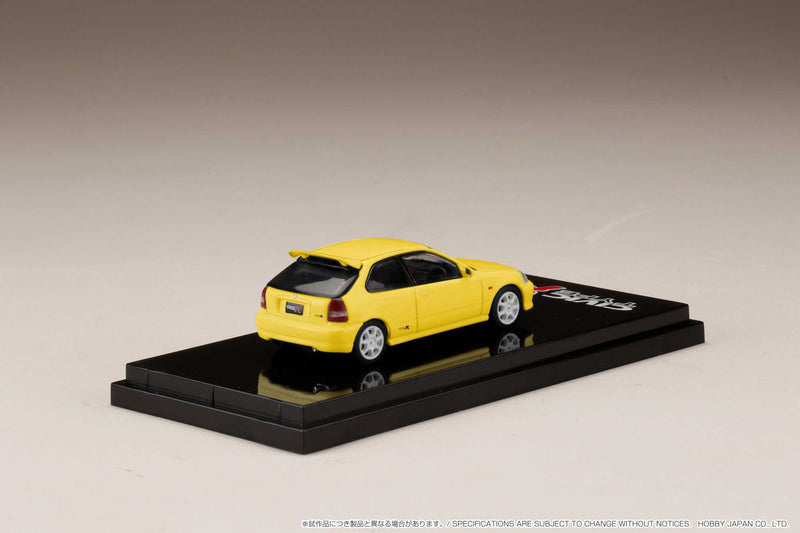 Hobby Japan 1:64 Honda Civic (EK9) Type-R in Sunlight Yellow with Engine Display