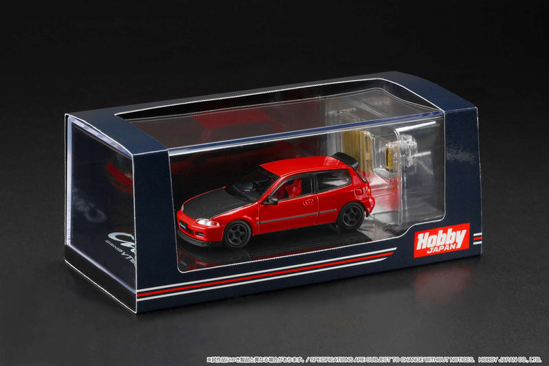 Hobby Japan 1:64 Honda Civic (EG6) Customized Version with Engine Display in Red