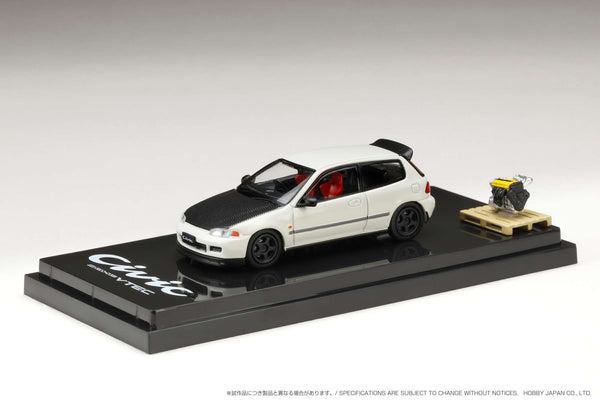 Hobby Japan 1:64 Honda Civic (EG6) Customized Version with Engine Display in White