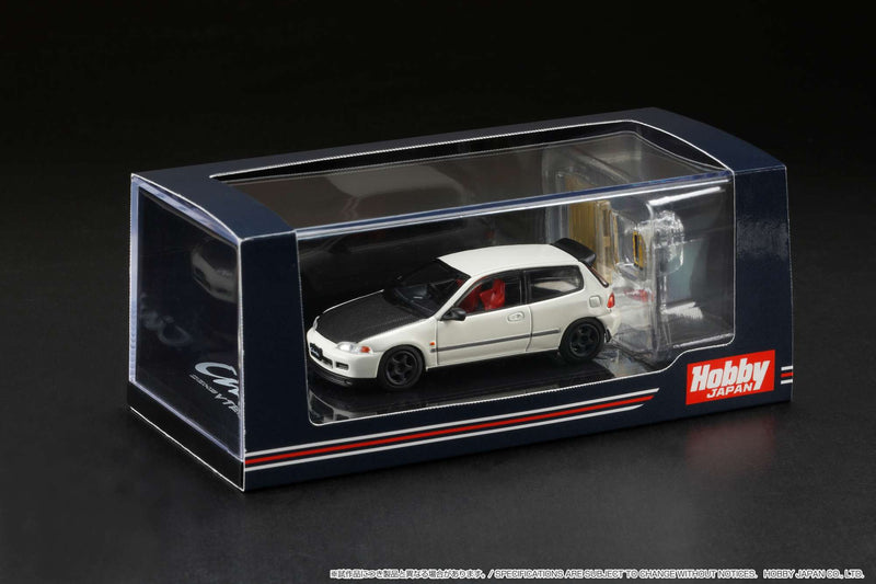 Hobby Japan 1:64 Honda Civic (EG6) Customized Version with Engine Display in White