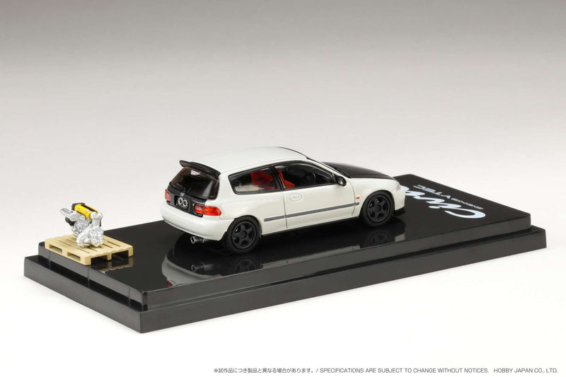 Hobby Japan 1:64 Honda Civic (EG6) Customized Version with Engine Display in White