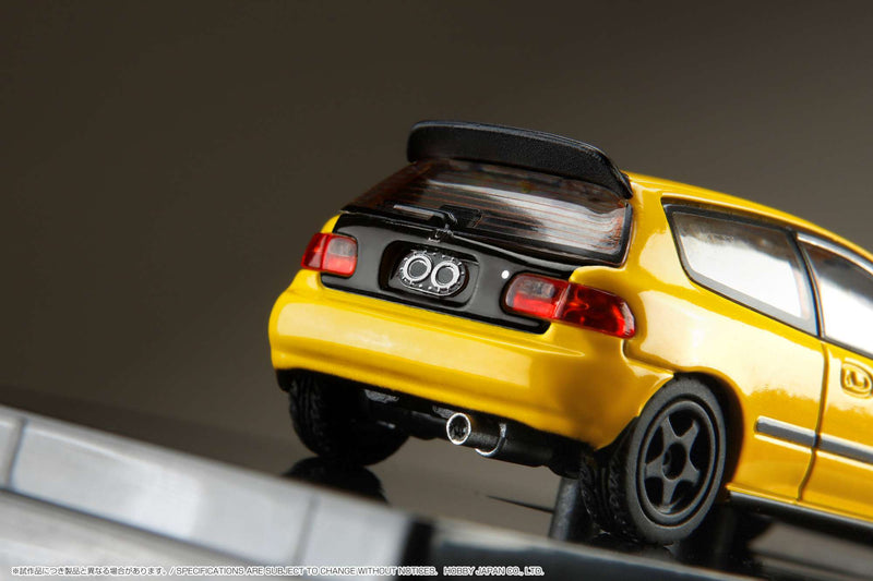 Hobby Japan 1:64 Honda Civic (EG6) Customized Version with Engine Display in Yellow