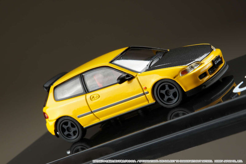 Hobby Japan 1:64 Honda Civic (EG6) Customized Version with Engine Display in Yellow