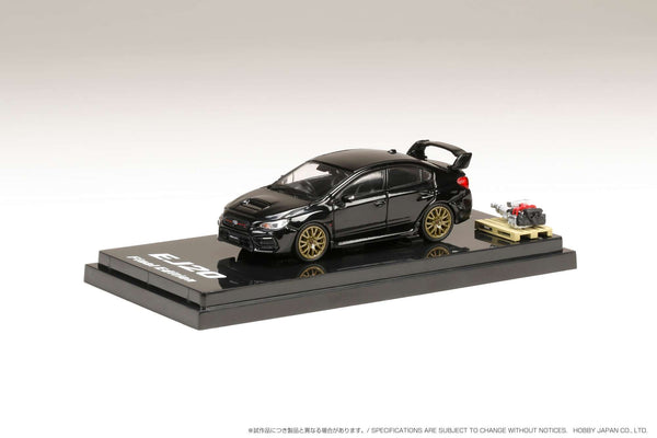 Hobby Japan 1:64 Subaru WRX STI EJ20 Final Edition With Engine Display Model in Crystal Black Silica