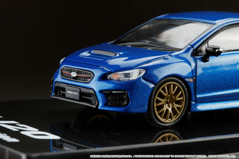 Hobby Japan 1:64 Subaru WRX STI EJ20 Final Edition With Engine Display Model in WR Blue Pearl