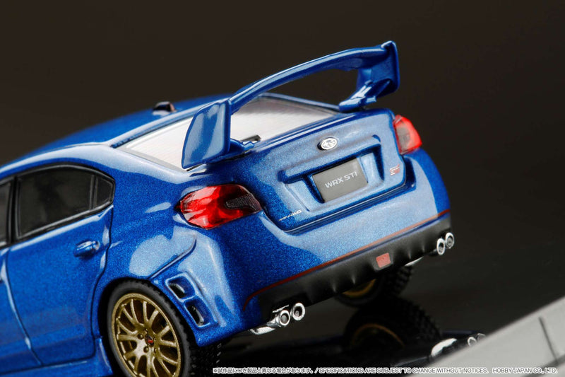 Hobby Japan 1:64 Subaru WRX STI EJ20 Final Edition With Engine Display Model in WR Blue Pearl