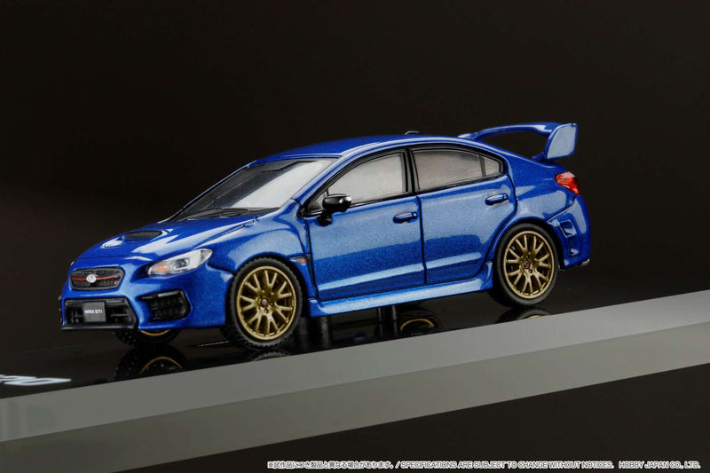 Hobby Japan 1:64 Subaru WRX STI EJ20 Final Edition With Engine Display Model in WR Blue Pearl