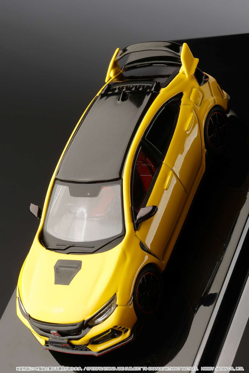 Hobby Japan 1:64 Honda Civic Type-R Limited Edition (FK8) 2020 with Engine Display Model in Sunlight Yellow II