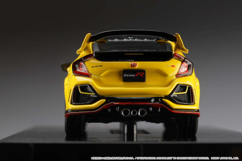 Hobby Japan 1:64 Honda Civic Type-R Limited Edition (FK8) 2020 with Engine Display Model in Sunlight Yellow II