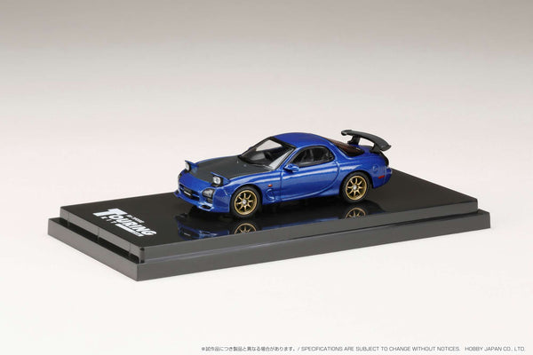 Hobby Japan 1:64 Mazda RX-7 Efini (FD3S) A-Spec with GT Wing in Innocent Blue Mica