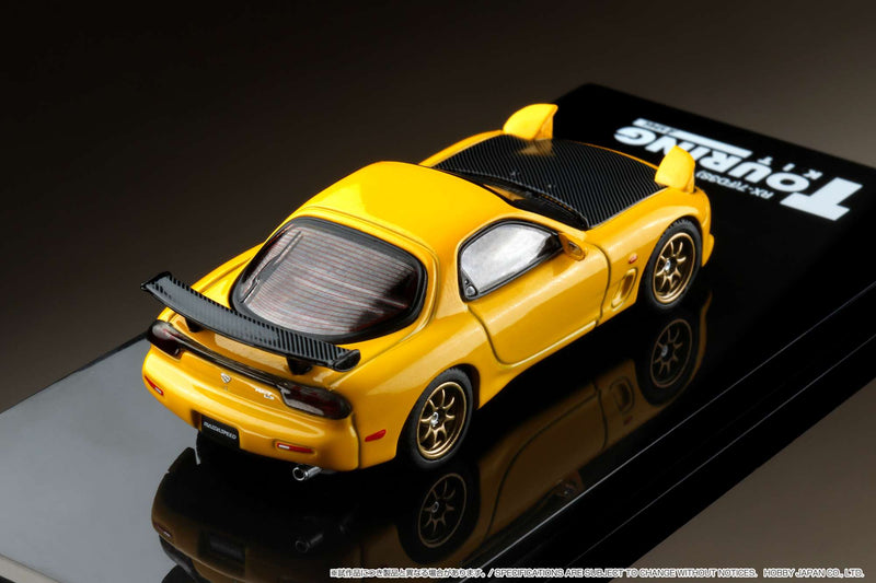 Hobby Japan 1:64 Mazda RX-7 Efini (FD3S) A-Spec with GT Wing in Sunburst Yellow