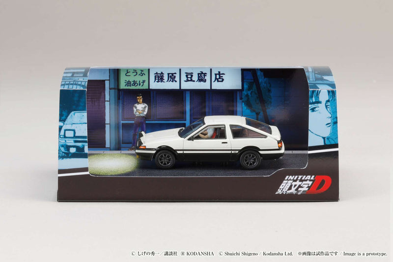 Hobby Japan 1:64 Toyota SPRINTER TRUENO GT APEX AE86 / INITIAL D VS Takeshi Nakazato With Takumi Fujiwara Figure