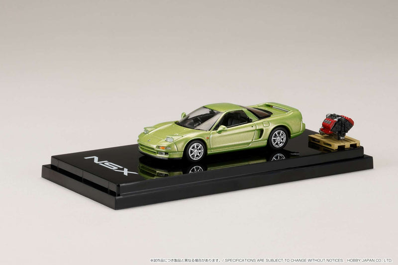 Hobby Japan 1:64 Honda NSX Coupe with Engine Display Model in Lime Green Metallic