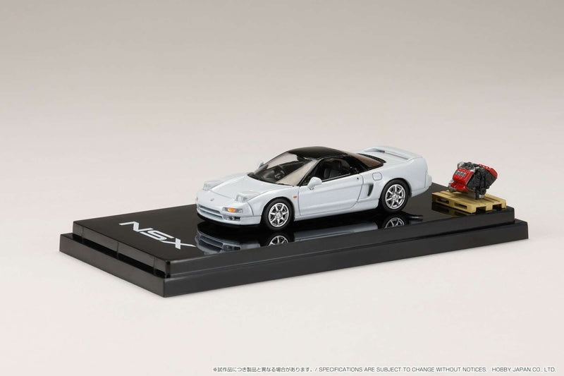 Hobby Japan 1:64 Honda NSX Coupe with Engine Display Model in Platinum White Pearl