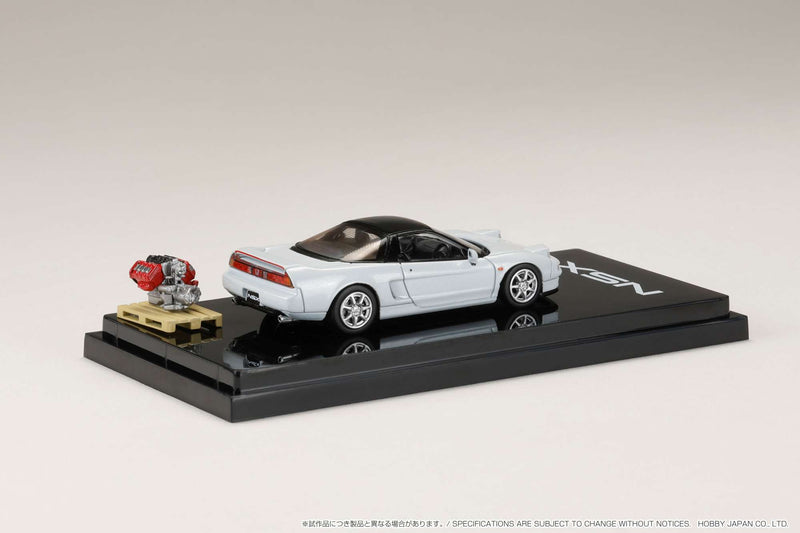 Hobby Japan 1:64 Honda NSX Coupe with Engine Display Model in Platinum White Pearl