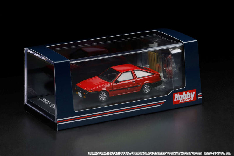 Hobby Japan 1:64 Toyota Sprinter Trueno GTV (AE86) in Red with Engine Display Model