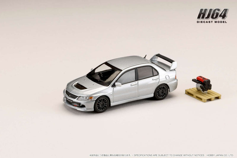 Hobby Japan 1:64 Mitsubishi Lancer GSR EVO 9 MR in Cool Silver Metallic with Engine Display