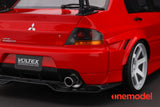 One Model 1:18 Mitsubishi Lancer Evolution IX Voltex with Carbon Bonnet in Red