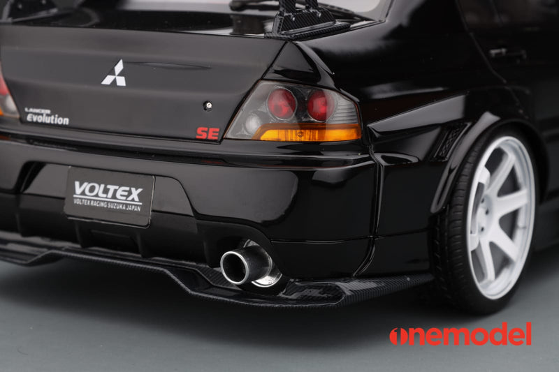 One Model 1:18 Mitsubishi Lancer Evolution IX Voltex with Carbon Bonnet in Black