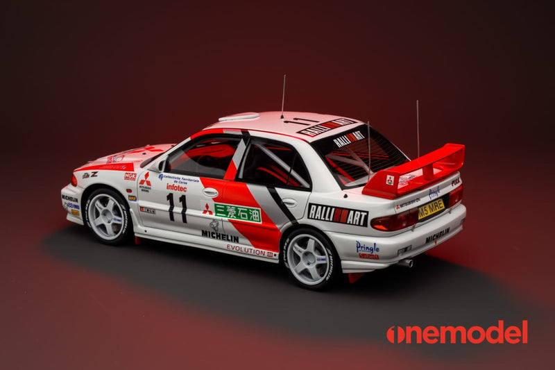 One Model 1:18 Mitsubishi Lancer EVO III WRC Racing Version