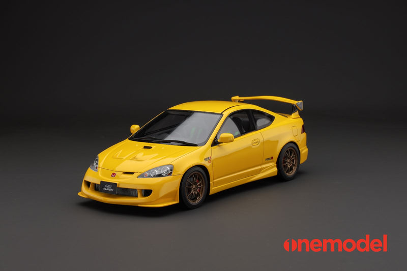 One Model 1:18 Honda Integra Type-R (DC5) Mugen Edition in Yellow