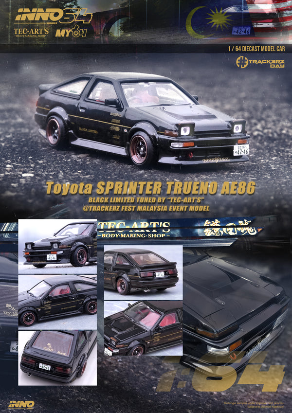 INNO64 1:64 Toyota Sprinter Trueno AE86 Tuned by "TEC-ART" @TrackerZ Day Malaysia Event Model