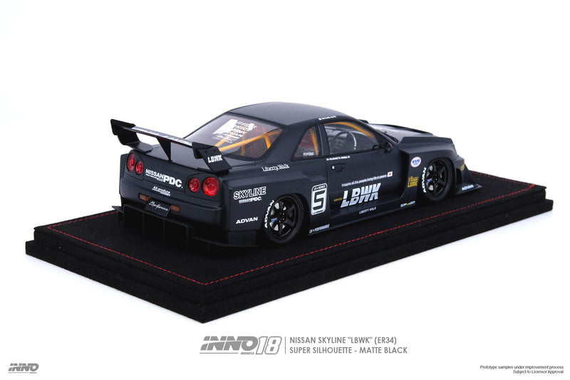 INNO18 1:18 Nissan Skyline (ER34) Super Silhouette "LBWK" Matte Black