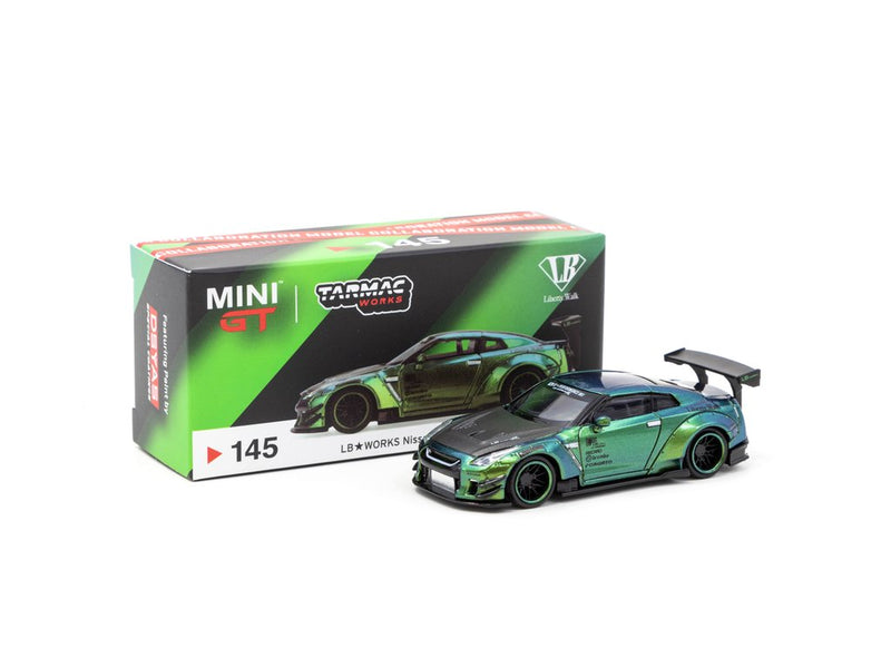 Tarmac Works 1:64 LB★WORKS Nissan GTR Magic Green LHD Version