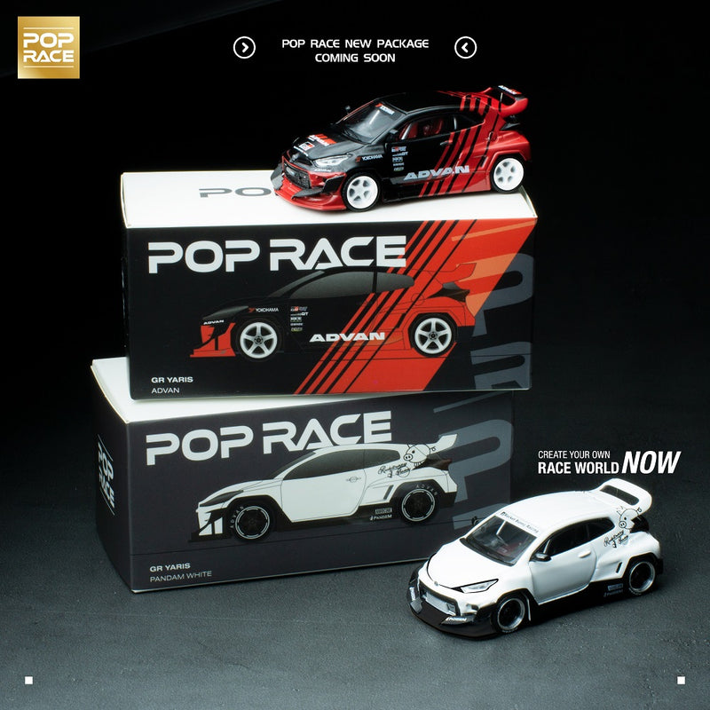 Pop Race 1/64 Toyota GR Yaris PANDEM in White