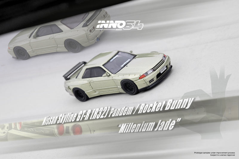 INNO64 1:64 Nissan Skyline GT-R (R32) Pandem Rocket Bunny in Milennium Jade