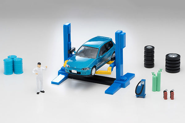 Tomytec 1:64 Tomicarama Car Lift Set and Honda Civic EG6 Car