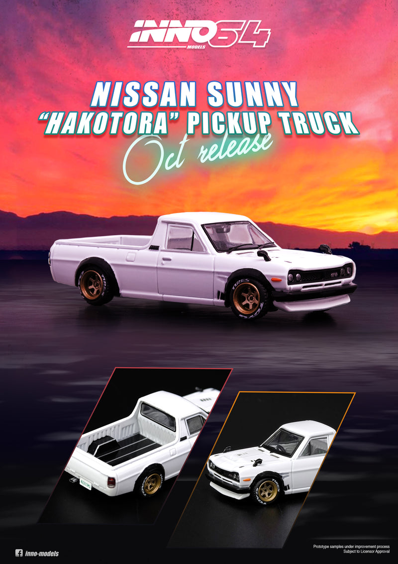 INNO Models 1:64 Nissan Sunny Hakotora Pickup White