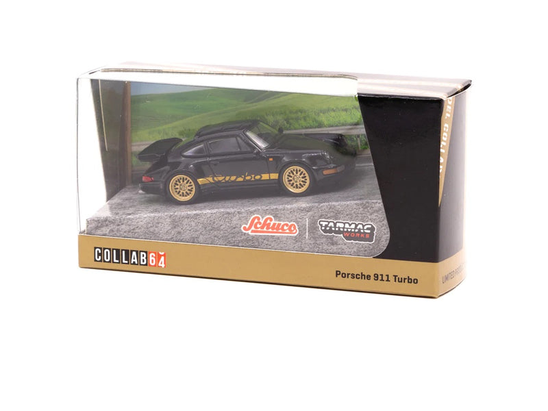 Schuco x Tarmac Works 1:64 Porsche 911 Turbo in Black