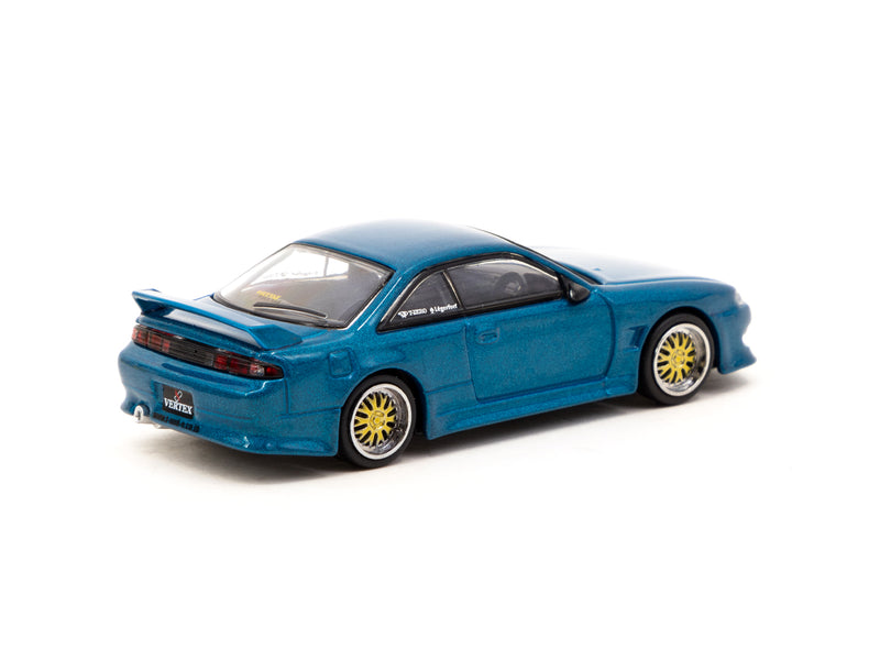 Tarmac Works 1:64 Nissan Silvia S14 Vertex in Blue Green Metallic Nismo Festival at FUJI Speedway 2022