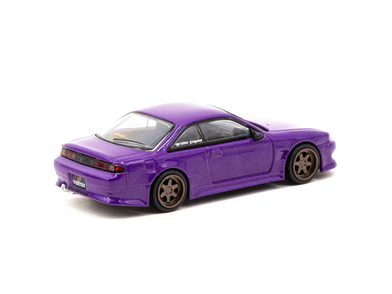 Tarmac Works 1:64 Nissan Silvia S14 Vertex Edition in Purple Metallic