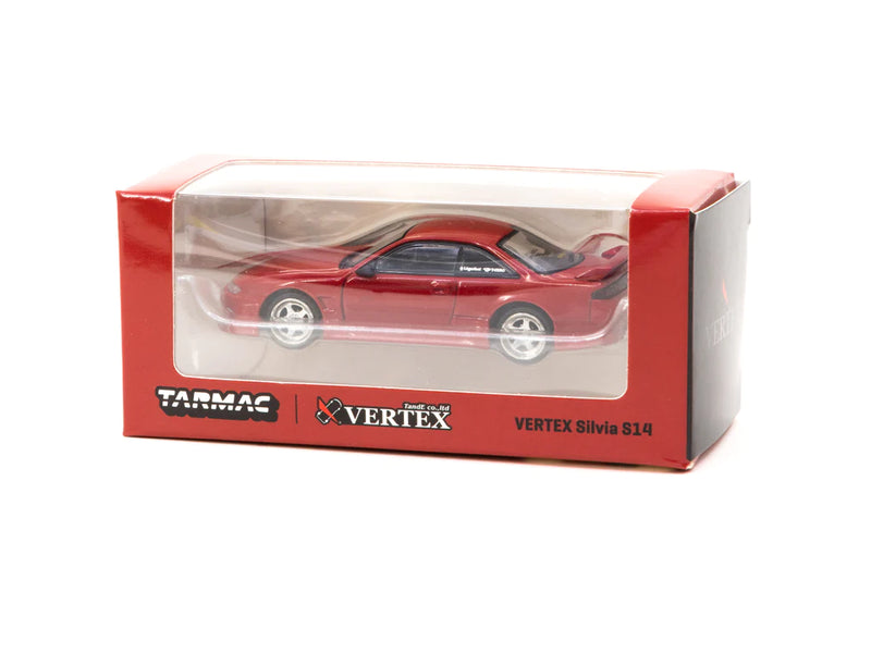 Tarmac Works 1:64 Nissan Silvia S14 Vertex Edition in Red Metallic