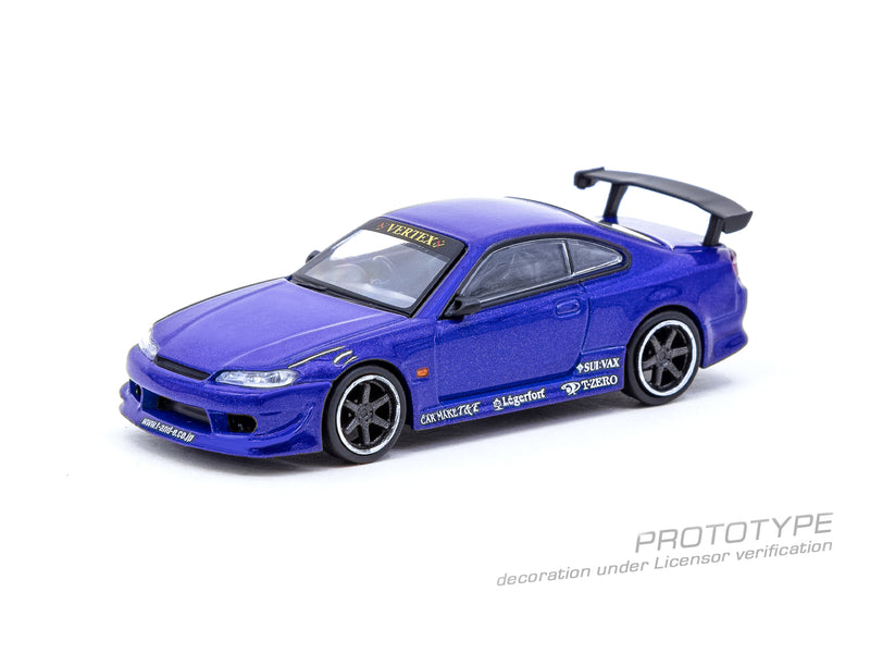 Tarmac Works 1:64 Nissan Silvia S15 Vertex Edition in Blue Metallic