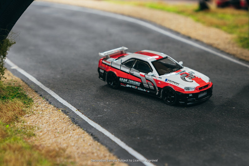 Tarmac Works 1:64 Nissan Skyline GT-R (R34) Z-Tune in White / Red / Black