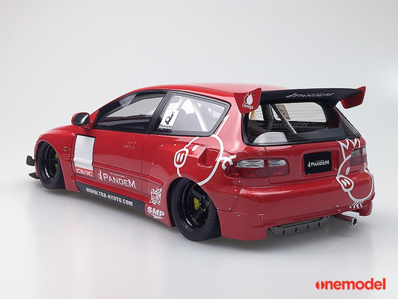 One Model 1:18 Honda Civic EG6 Rocket Bunny Red