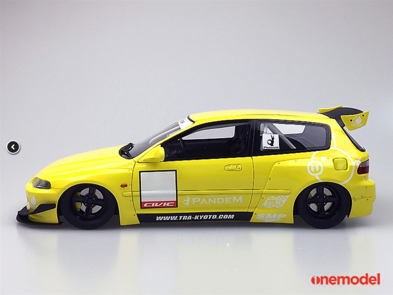 One Model 1:18 Honda Civic EG6 Rocket Bunny Yellow