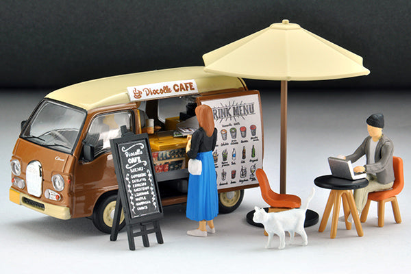 Tomytec 1:64 Subaru Sambar Diaz Classic Car Snap Cafe with Figures