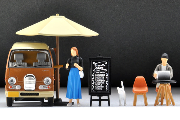 Tomytec 1:64 Subaru Sambar Diaz Classic Car Snap Cafe with Figures