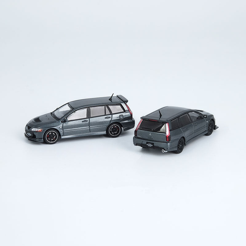 INNO Models 1:64 Mitsubishi Lancer EVO IX Wagon Medium Purplish Gray Mica with Extra Wheels