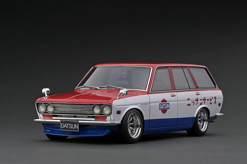 Ignition Model 1:18 Datsun Bluebired (510) Wagon in Red, White and Blue