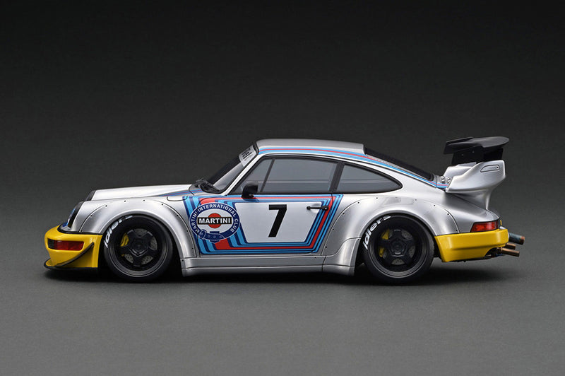 Ignition Model 1:18 Porsche 964 RWB in Silver / Yellow With Engine Display