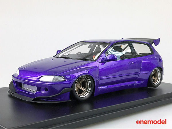 One Model 1:18 Honda Civic EG6 Rocket Bunny Purple